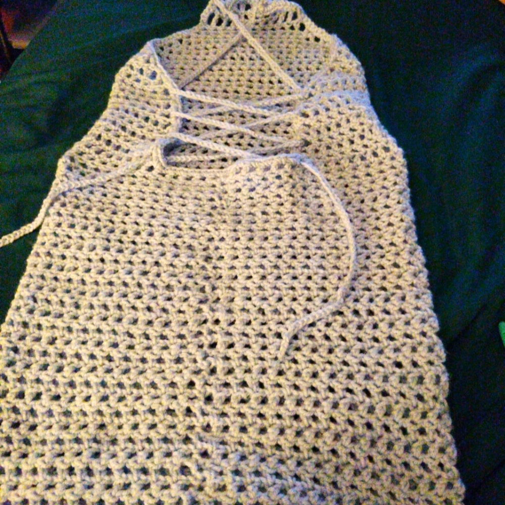 Elegant Gray Crochet Dress